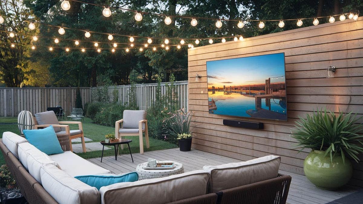 Best outdoor TVs 2026 weatherproof TV on a patio