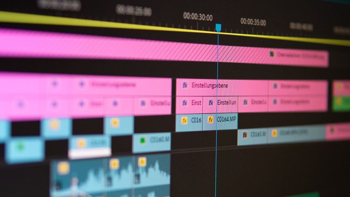Editing timeline in one of the best video editing software options for professionals