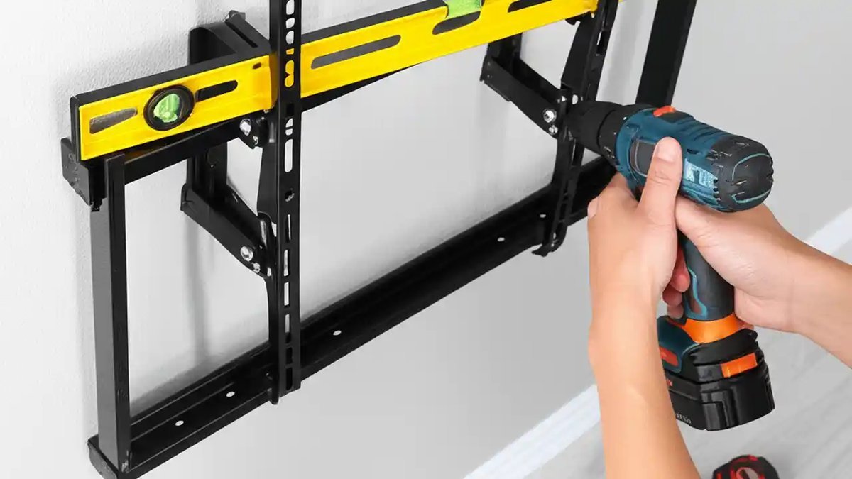 Installing one of the best TV wall mounts of 2026 with a drill
