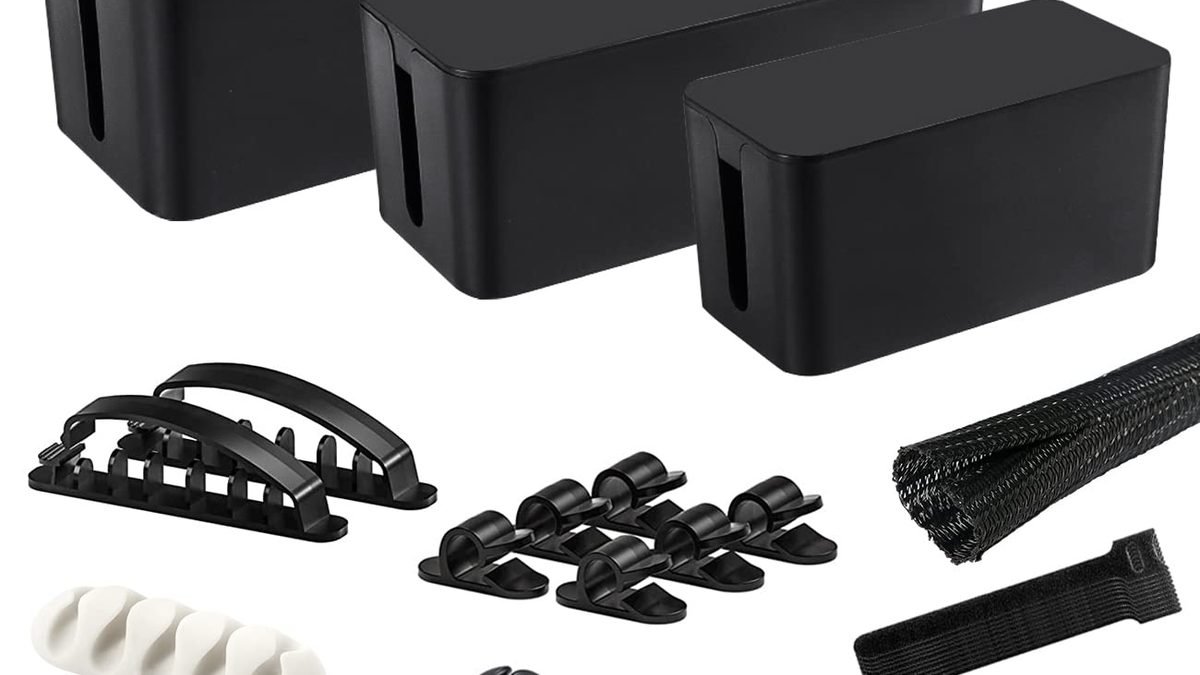 best cable management kit with boxes and ties for a clean desk