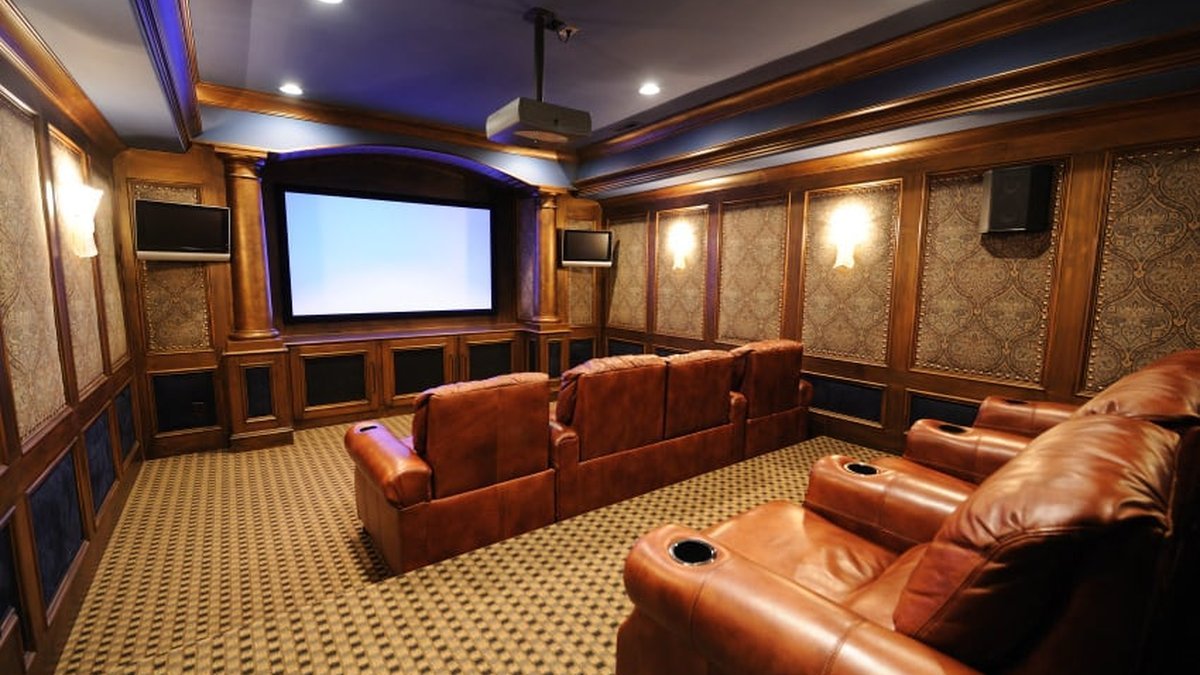 Home theater with one of the best subwoofers of 2026 during movie night