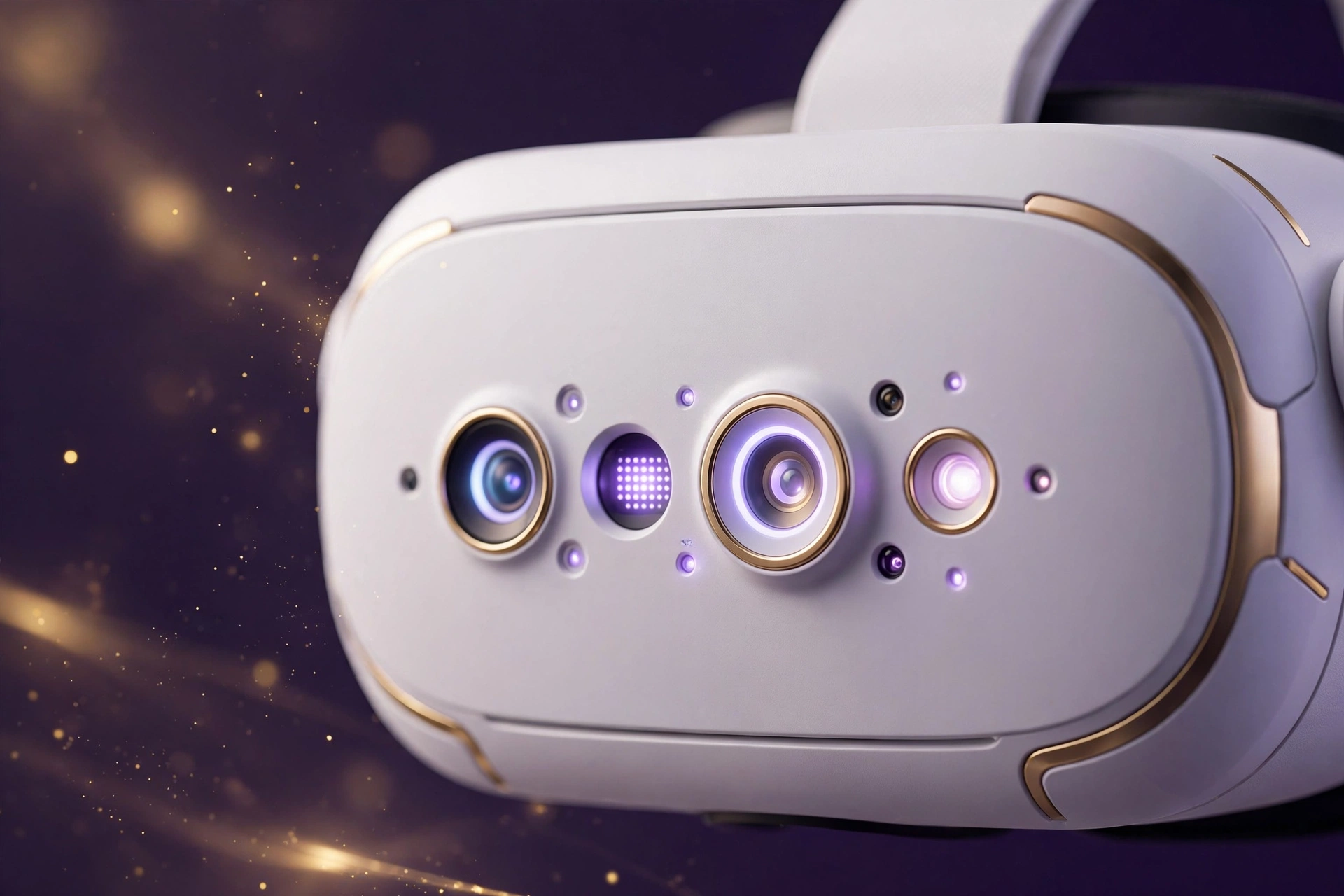 Close-up of a VR headset front sensors