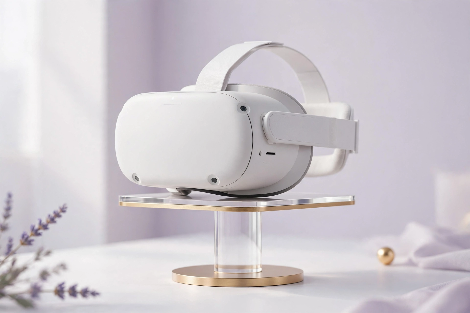 VR headset on a display stand